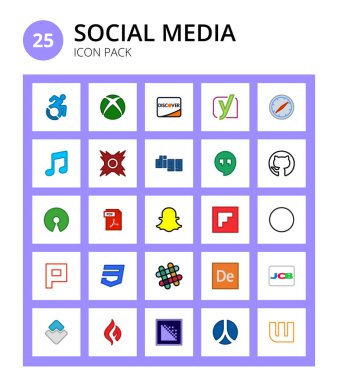Snapchat 'in 25 Vektör Düzenlenebilir Logo Sembolü, dosya tipi, not, pdf, github Düzenlenebilir Vektör Tasarım Elemanları