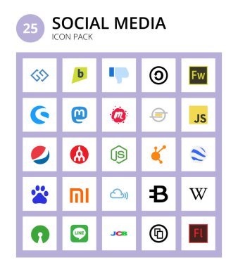 25 Sosyal İşaret ve Sembol bit bağlantısı, düğüm, dükkan eşyası, megaport, js Düzenlenebilir Vektör Tasarım Elemanları