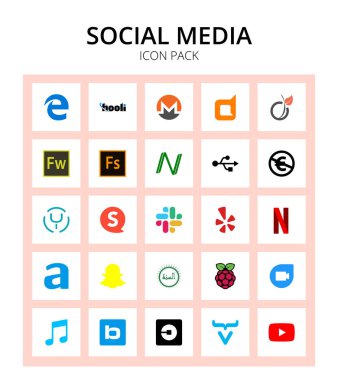 25 Vektör Düzenlenebilir Logo Gevşek, bitty, adobe, eu, Genel Düzenlenebilir Vektör Tasarım Elemanları
