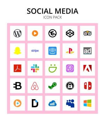 itunes, gevşek, çizgili, adobe, yanlış düzenlenebilir vektör tasarım elementleri 25 Vektör düzenlenebilir logo sembolü