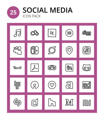 SocialMedia adobe, hooli, digg, itunes, süper güçler Düzenlenebilir Vektör Tasarım Elemanları
