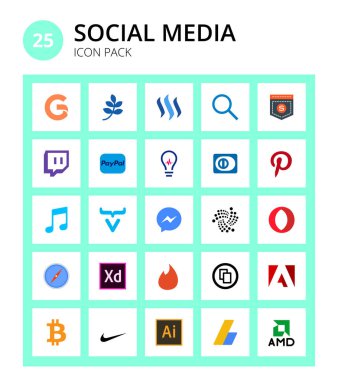 SocialMedia habercisi, vaadin, medapp, not, pinterest Düzenlenebilir Vektör Tasarım Elementleri