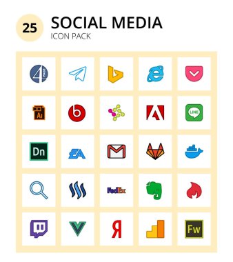 Gmail, adobe, illüstratör, boyut, Düzenlenebilir Vektör Tasarım Elemanlarının 25 Vektör Düzenlenebilir Logo Sembolü