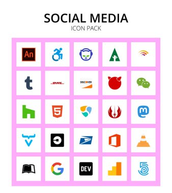 SocialMedia order, nem, dhl, html, weixin Düzenlenebilir Vektör Tasarım Elemanları