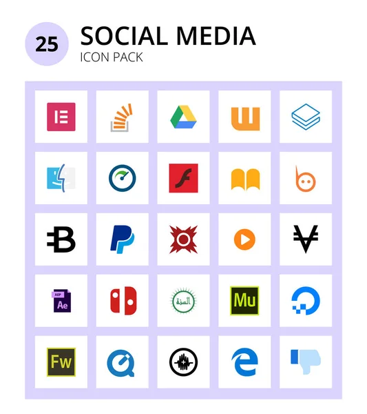 Social Signs Symbols Viacoin Sith Cloudscale Paypal Nimblr Editable Vector — Stock Vector