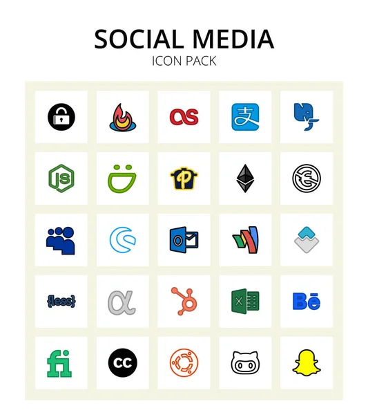 Social Signs Symbols Google Shopware Palfed Myspace Editable Vector Design — Vetor de Stock