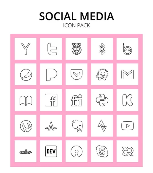 Social Media Autoprefix Kickstarter Pocket Python Facebook Table Vector Design — стоковый вектор