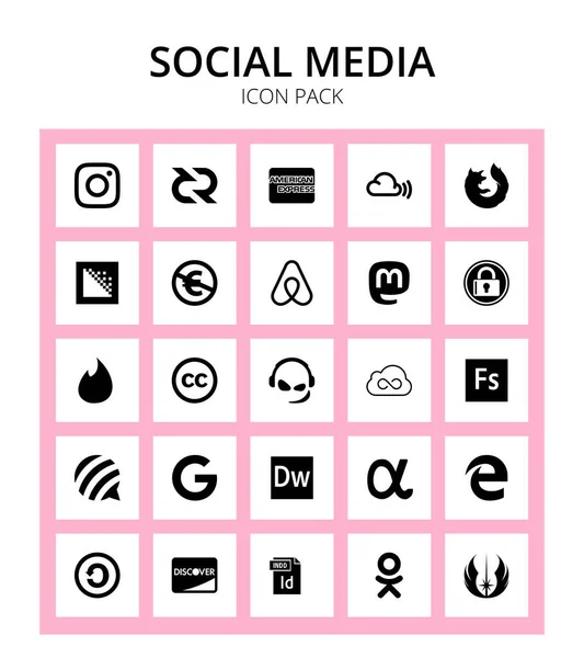 Social Media Commons Tinder Creative Expedited Ssl Airbnb Editable Vector — Stock Vector
