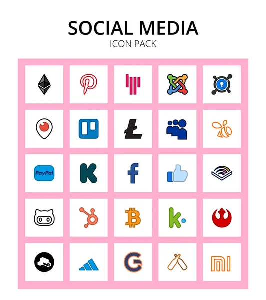 Brand Logo Github Myspace Kickstarter Düzenlenebilir Vektör Tasarım Elemanları — Stok Vektör