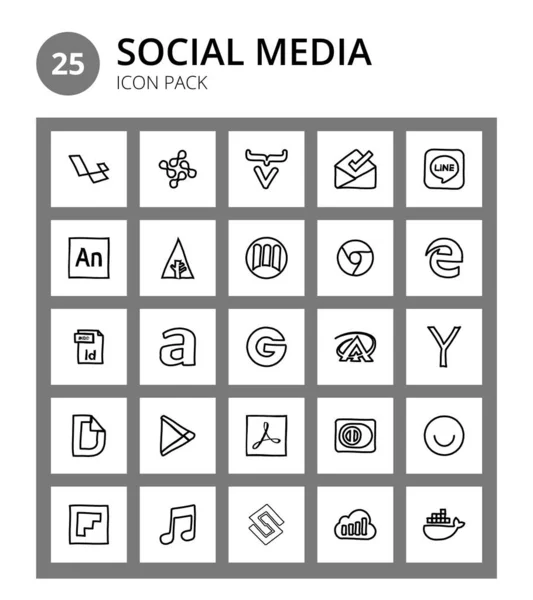 Social Media Ikon Yahoo Groupon Mizuni Amilia Neesign Editable Vector — Stockový vektor