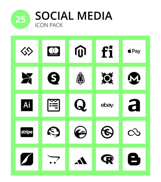 Social Icon Ebay Wpforms Speakap Illustrator Editable Vector Design Elements — Stockvector