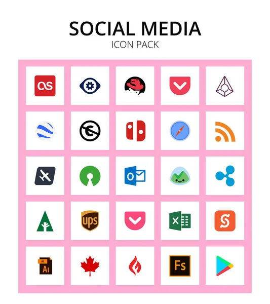 Sosyal Medya Temel Ambarı Osi Ortak Kullanım Alanı Avianex Safari — Stok Vektör