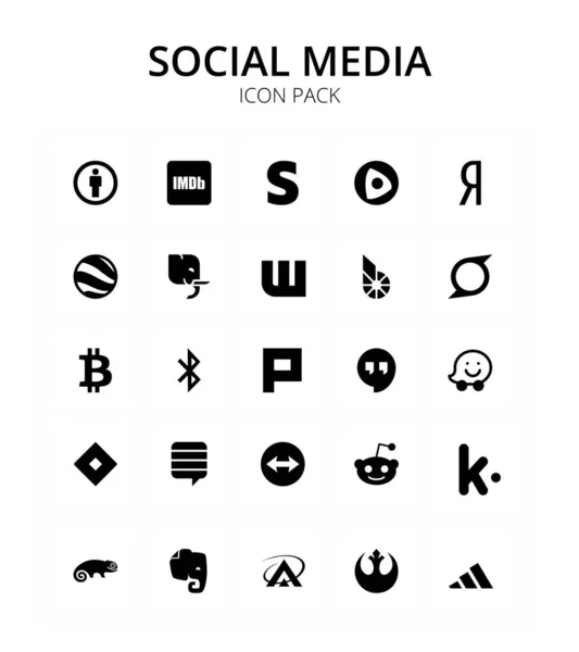 25 Sosyal Simge Jira, takılma yerleri, masaprofesyoneli, plurk, Düzenlenebilir Vektör Tasarım Elemanları