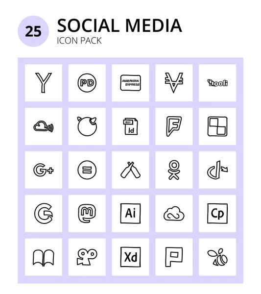Social Media Delicious Hooli Foursquare Indesign Editierbare Vektordesign Elemente — Stockvektor