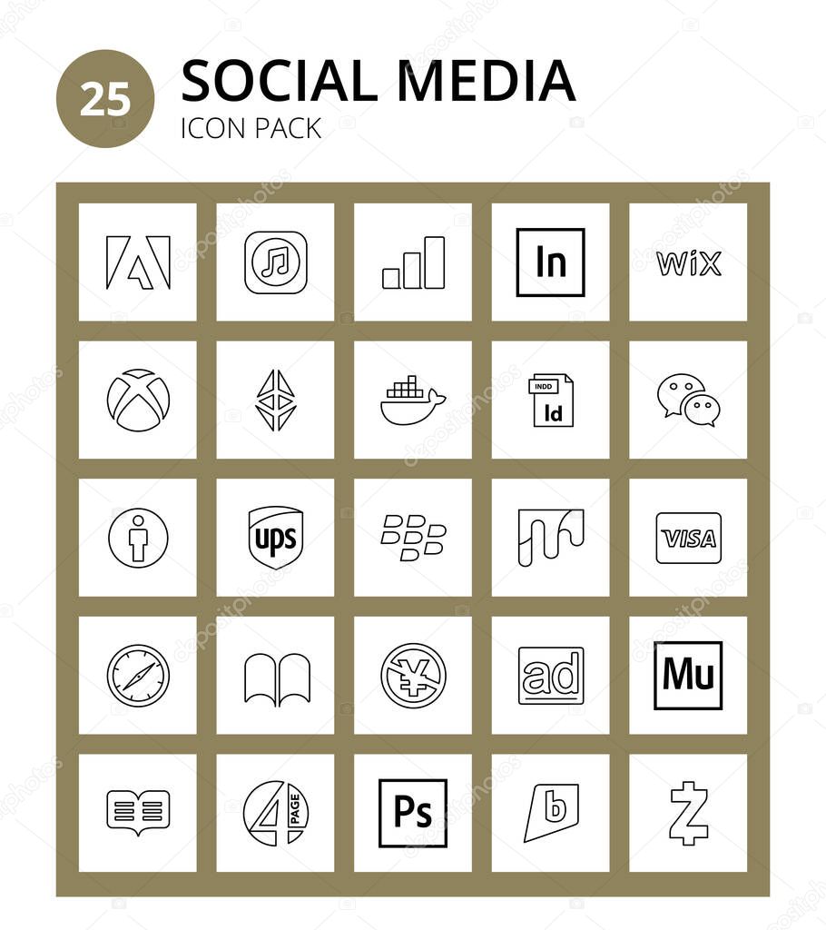 25 Vector Editable Logo Symbols of blackberry, by, docker, commons, weixin Editable Vector Design Elements