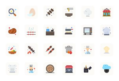 24 adet mükemmel vektör simgesini içeren son teknoloji ürünü paket. Yeni nesil arayüzler için Retina 'da Düz formatta yaratılmış Cook' tan esinlenilmiş mükemmel vektör simgelerini göster.