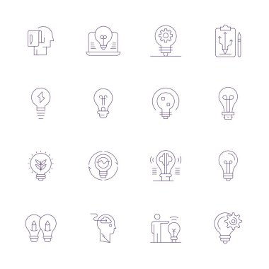 Mükemmel dengelenmiş 16 İnce Satır Fikir için mükemmel vektör simgeleri göster, dijital tasarım projelerinde uyumlu entegrasyon için Yüksek Çözünürlükte boyutlandırılmış.