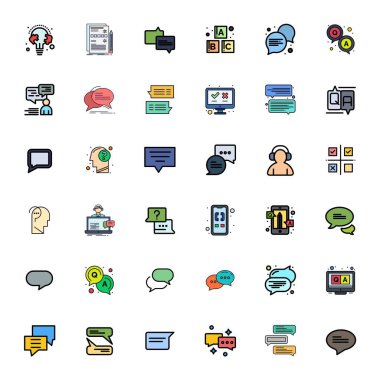 Tutarlı marka temsili ve kullanıcı deneyimi için Yüksek Çözünürlüklü Düzenlenebilir Çözünürlük içeren, Yanıt için Düz Çizgi 36 vektör simgesi.