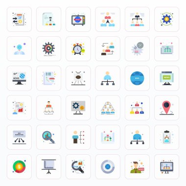 Raporlama için geliştirilmiş 36 Düz Detay vektör simgesi koleksiyonu, netlik ve çok yönlülük için Yüksek Çözünürlük biçiminde tasarlanmıştır.