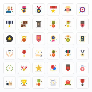 Övgüye dayalı 36 Düz vektör simgesi ile projelerinizi geliştirin, Yüksek Çözünürlük Detaylı Gelişmiş Çözünürlük Temiz ve profesyonel tasarımlar için ideal.