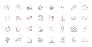 Tarım için hassas tasarlanmış 32 İnce Hat vektör simgesi, Retina Hazır Detay Geliştirilmiş çözünürlük olağanüstü açıklık ve ölçeklenebilirlik için geliştirilmiş.