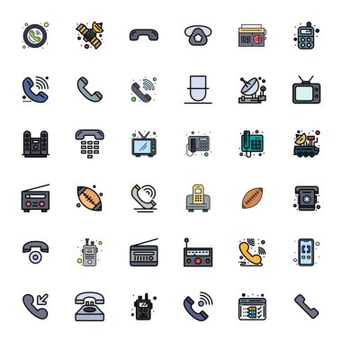 Alıcıyı temsil eden 36 Satır Dolu vektör simgelerinden oluşan temiz bir koleksiyon, 256x256 PIXEL Modern gösterge panelleri ve arayüzler için mükemmel biçim.