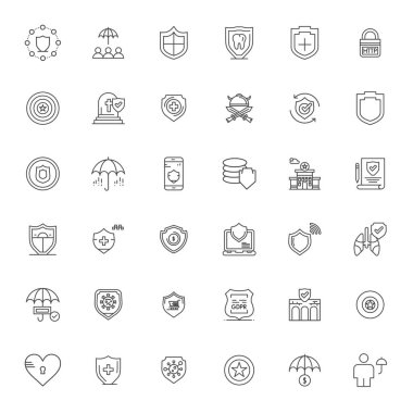 36 PIXEL mükemmel vektör simgelerinden oluşan devrim seti Kalkan 'dan esinlenerek, ileri teknoloji tasarım çözünürlüğü yüksek çözünürlükte Bold Line biçiminde oluşturuldu.