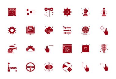 Yüksek Çözünürlükle optimize edilmiş 24 vektör simgesinin nihai koleksiyonu maksimum etki için mükemmel çözünürlüğü gösterir.