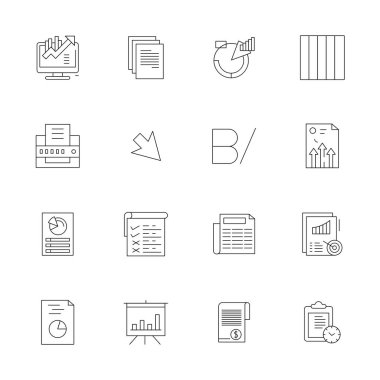 İnce Çizgi Tasarımı 'nda 16.128x128 vektör simgesinden oluşan küratörleştirilmiş paket PIXEL Mükemmel berraklığa sahip rapor kavramları etrafında ortalanmıştır..