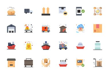 Güzelce hazırlanmış 24 Düz PIXEL Taşımacılık için mükemmel vektör simgeleri, platformlar arasında çarpıcı görsel tutarlılık için 128x128 çözünürlükte oluşturuldu.
