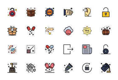 Satır İçi Dolu estetik, optimize edilmiş 24 vektör simgesinin nihai koleksiyonu En yüksek etki için mükemmel çözünürlüğü göster.