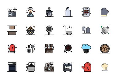 Kurum uygulamaları için Yüksek Çözünürlüklü Pikselle hizalanmış 24 Düz Çizgi vektör simgesinin profesyonel sınıf koleksiyonu..