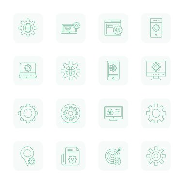 16 İnce Dış Hatlar Ayrıntılı Geliştirilmiş vektör simgelerinin kilidini aç Ayarlardan esinlenilmiş, 64x64 biçiminde tüm aygıtlar boyunca kusursuz görüntü için optimize edilmiş.