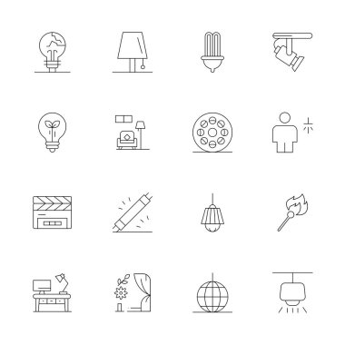 Işıklandırma 'dan esinlenilmiş İnce Çizgi pikseli optimize edilmiş vektör simgelerinin kilidini aç, tüm aygıtlarda kusursuz görüntü için 128x128 biçiminde optimize et.