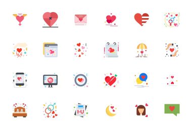 Hassas tasarlanmış 24 Düz Sevgi için vektör simgesi, 64x64 Piksel Olağanüstü açıklık ve ölçeklenebilirlik için dizayn edilmiş.