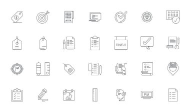 Bu Mark vektör simgesi paketi, dijital arayüzleri geliştirmek için mükemmel olan 64x64 Izgara biçimli 28 İnce Çizgi tasarımını içerir.