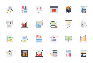 Finansal Rapor için sanatsal olarak tasarlanmış 24 Düz Detay Gelişmiş vektör simgesi, tutarlı görsel mükemmellik için 128x128 biçiminde sunulmuştur..