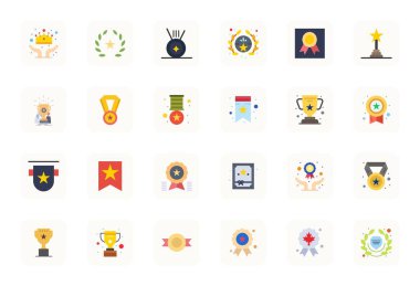 Övgü için hassas tasarlanmış 24 Düz vektör simgesi, istisnai berraklık ve ölçeklenebilirlik için Retina Hazır Kılavuz Çözünürlüğü.