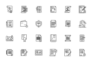 Legal Document için özenle düzenlenmiş 24 Kalın Satır vektör simgesi, tutarlı marka temsili ve kullanıcı deneyimi için 128x128 PIXEL Mükemmel çözünürlük.