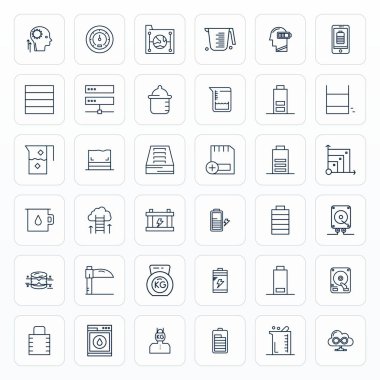 Unutulmaz marka deneyimleri için Yüksek Çözünürlüklü Kalın Çizgi biçiminde tasarlanmış 36 Piksel hizalanmış vektör simgelerinden oluşan ayırt edici paket.