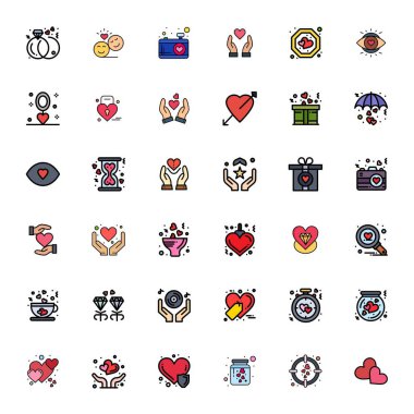 Üstün marka deneyimleri için mükemmel çözünürlükte 128x128 PIXEL ile geliştirilmiş, Cherish için 36 Düz Hat vektör simgesinin özel koleksiyonu.