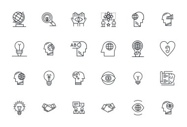 Devrim niteliğindeki 24 Görünüm Mükemmel vektör simgeleri Anlama 'dan esinlenilmiştir, Kalın Çizgi biçiminde 256x256 çözünürlükte tasarlanmıştır.