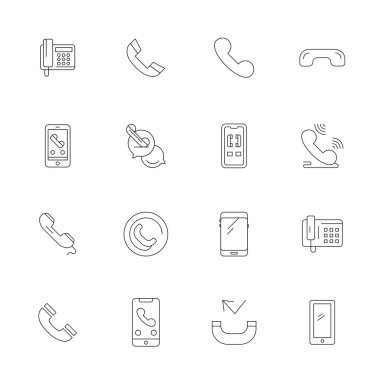 Yüksek Çözünürlükle optimize edilmiş İnce Çizgi Biçiminde Handset 'i temsil eden 16 vektör simgesinin yer aldığı stratejik paket profesyonel iş akışları için mükemmel kaliteyi gösterir.