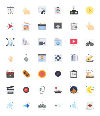 Eylem için 42 Düz Düzenlenebilir vektör simgesi koleksiyonu, 256x256 biçiminde berraklık ve çok yönlülük için tasarlanmıştır.