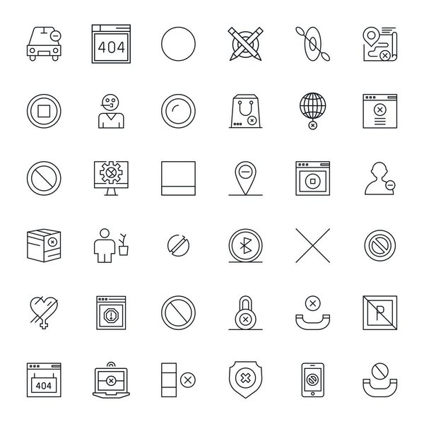 Профессионально разработанные 36 жирных линий PIXEL идеальные векторные иконки для недоступных, разработанные на Retina Ready разрешение для безупречной интеграции и производительности.