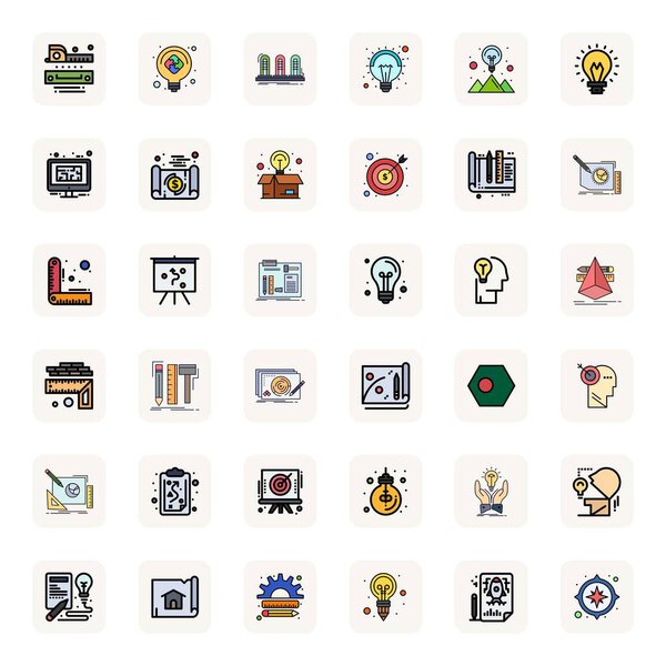 Download 36 scalable LineFilled vector icons designed for Plan, featuring Detail Enhanced 64x64 resolution suitable for professional and creative projects.