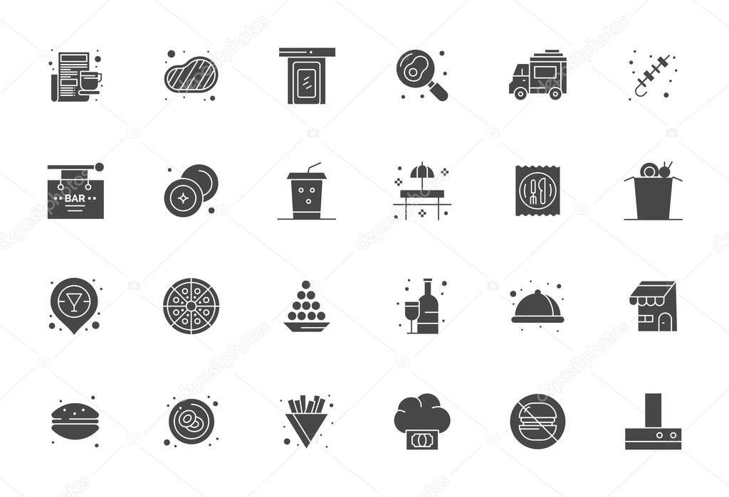 Beautifully rendered 24 Filled Editable vector icons for Restaurant, created at High Resolution resolution for stunning visual consistency across platforms.