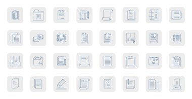 32 PIXEL Mükemmel vektör simgesi içeren son teknoloji ürünü paket. Yeni nesil arayüzler için 128x128 'de İnce Dış Hatlar biçiminde yaratılan Memo' dan esinlenilmiş..