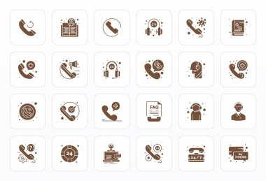 Yardım Hattı 'nı temsil eden 24 Glyph vektör simgesinden oluşan temiz bir koleksiyon, modern gösterge panelleri ve arayüzler için optimize edilmiş 128x128 Piksel biçiminde tasarlandı.