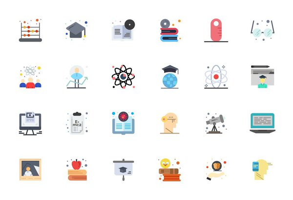 Интеллектуально разработанные векторные иконки 24 Grid Fitted, вдохновленные обучением, созданные в плоском формате в Retina Ready для умных и эффективных рабочих процессов проектирования.